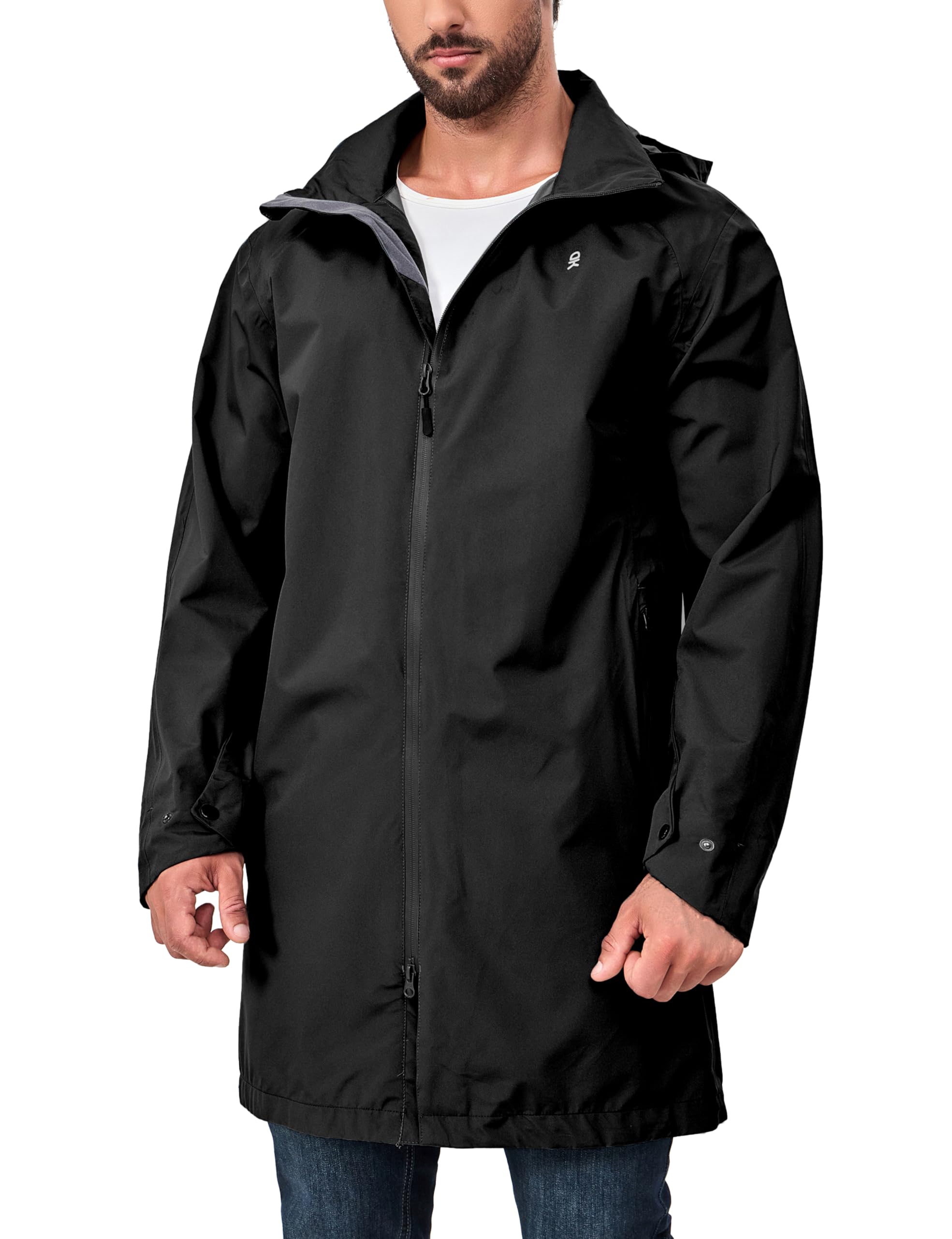 Little Donkey Andy Regenjacke Herren Wasserdicht Atmungsaktive Regenjacke Leichte Winddicht Outdoor leichte Regen Shell Berg Windbreaker langer Mantel für Wandern, Golf, Reisen