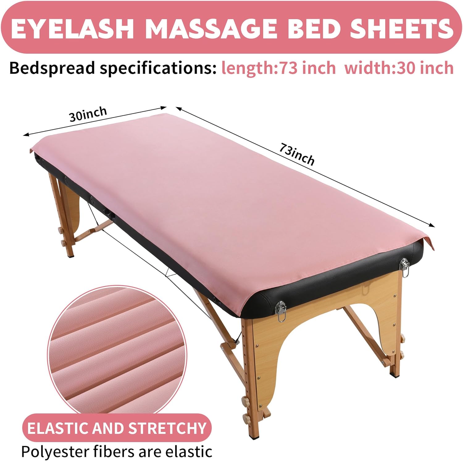 BALAPET Lash Bed Sheets Non-Sticky Sugaring and Waxing Pad Wipeable and Waterproof PU Leather Massage Table Cover Suitable for Grafting Eyelash Beds Massage Tables,SPA,Beauty(Pink) thumbnail