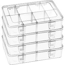 4 Pack 8 Grids Bead Organizer and Small Parts Storage Tackle Boxes