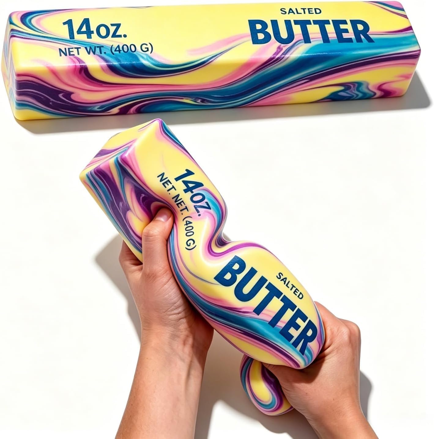 Siebkorb 10in Giant Butter Squishy, 14oz Jumbo Big Squishy Butter Stick, Salted Butters Squeeze Stress Ball, Large Butter Stick Stress Relief Slow Rising Fun for Anxiety Relief Party Favors