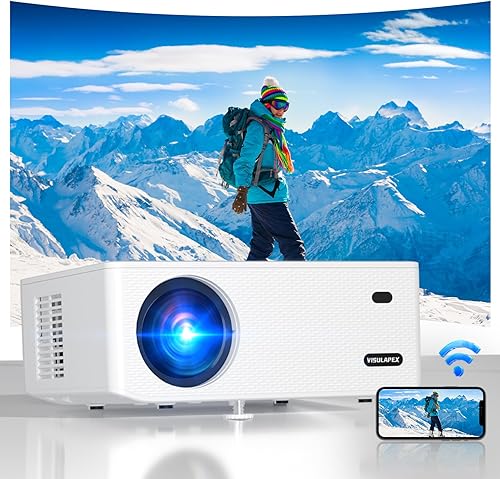VISULAPEX Proyector, proyector actualizado 2023, proyector de película de 15000 lúmenes para uso en exteriores, Full HD 1080P HDMI USB VGA AV
