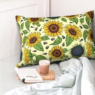IKEA 枕カバー 花柄 でお部屋を華やかに!おしゃれなデザイン集 12 YUMEBLTD ひまわり 花 枕カバー 50x75cm おしゃれ 綿混 洗える 防ダニ 吸湿 抗菌 究極の肌触り 防臭 やわらか 敏感肌 四季兼用(一個)