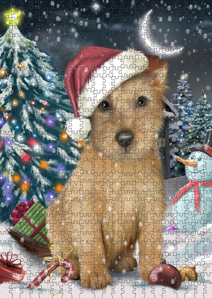 Have a Holly Jolly Christmas Australian Terrier Dog Jigsaw Puzzle for Adults - Animal Printed Interlocking Puzzle Game Artwork - Gift for Dog Lover's - 1000 Pcs 29.5"x19.7", PZLE58343