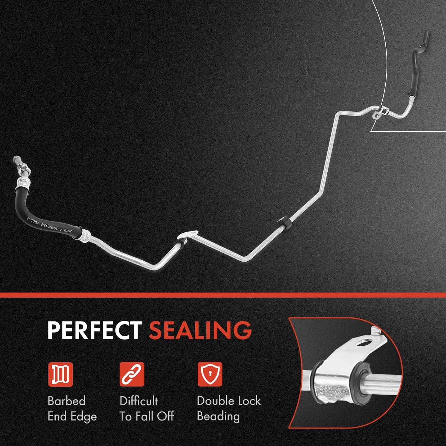 A-Premium Power Steering Hose Return Hose Line Assembly Compatible with Hyundai Santa Fe 2007 2008 2009 2.7L, at Cooler, Gear To Pipe