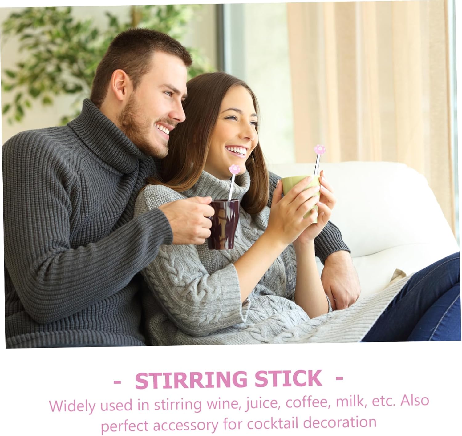 Glass Swizzle Stir Stick Set for Drink Mixing and Bar Parties