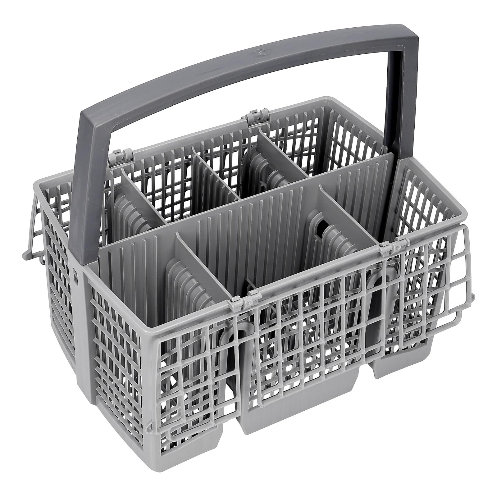 LPPP Cesto inferior compatible con Bosch Siemens lavavajillas 20006942 | Con cestillo para cubiertos, plata, metal, 6 varillas abatibles, sustituye 20002904, 00688642, 528×515×210 mm