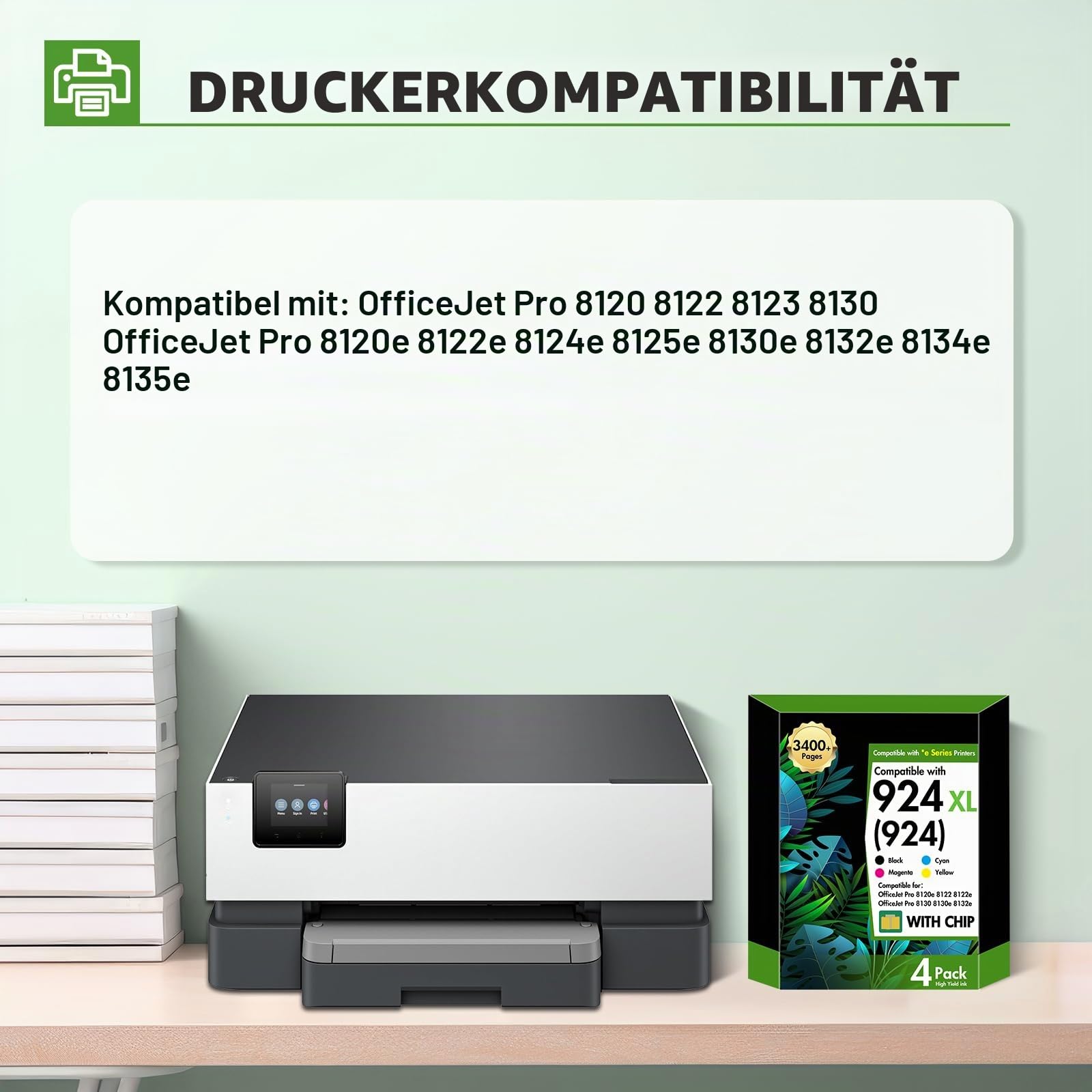 924 Patronen Multipack 8122e 8132e 8120e 8130e für HP 924 924XL 924e XL