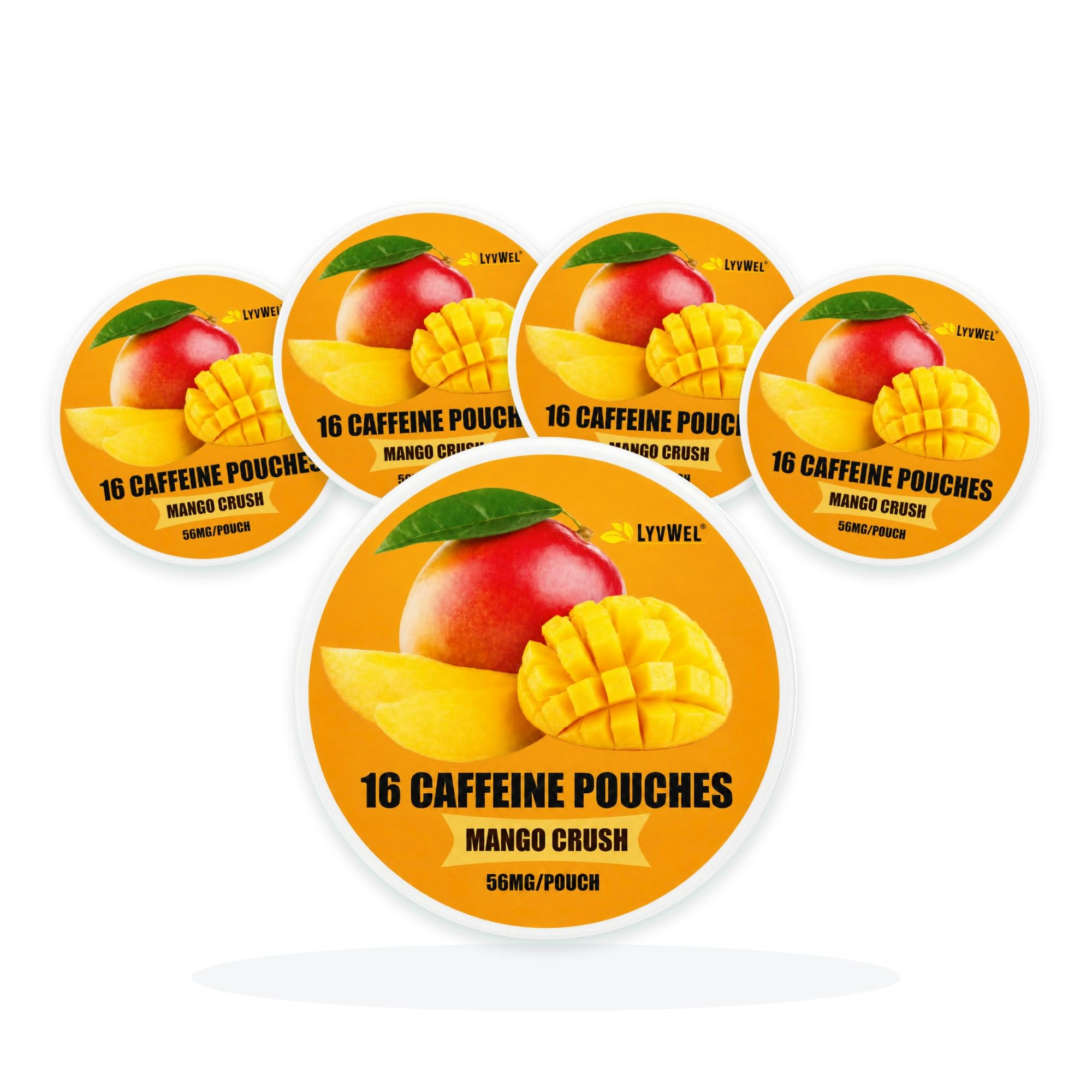 Amazon.com: LyvWel 56mg Caffeine Pouches, Mango Crush, 5-Pack, 80