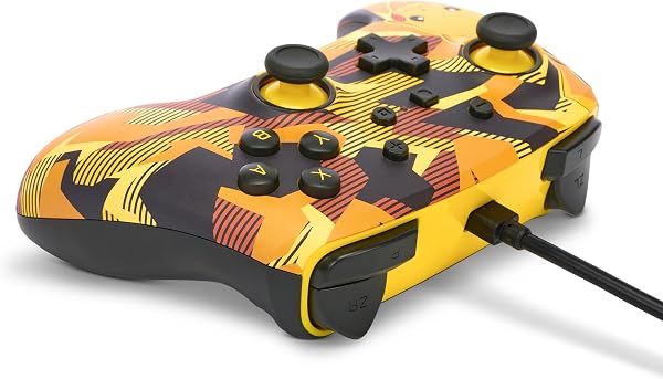 Mando con cable mejorado PowerA para Nintendo Switch - Camo-Storm-Pikachu, mando, mando para videojuegos, mando con cable, con licencia oficial - 5