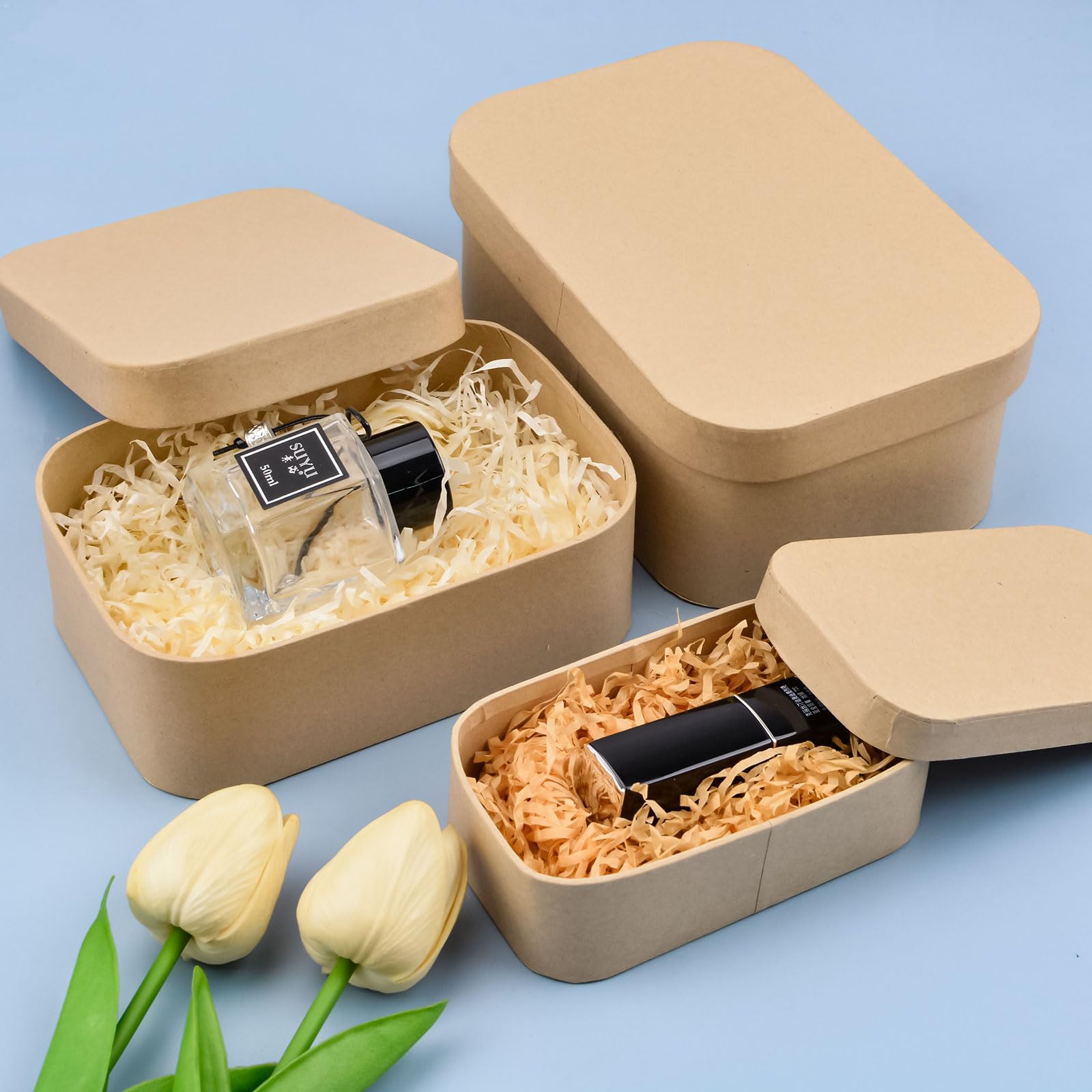 Amazon.com: WANDIC Paper Mache Box, Set of 3 Rectangular Paper