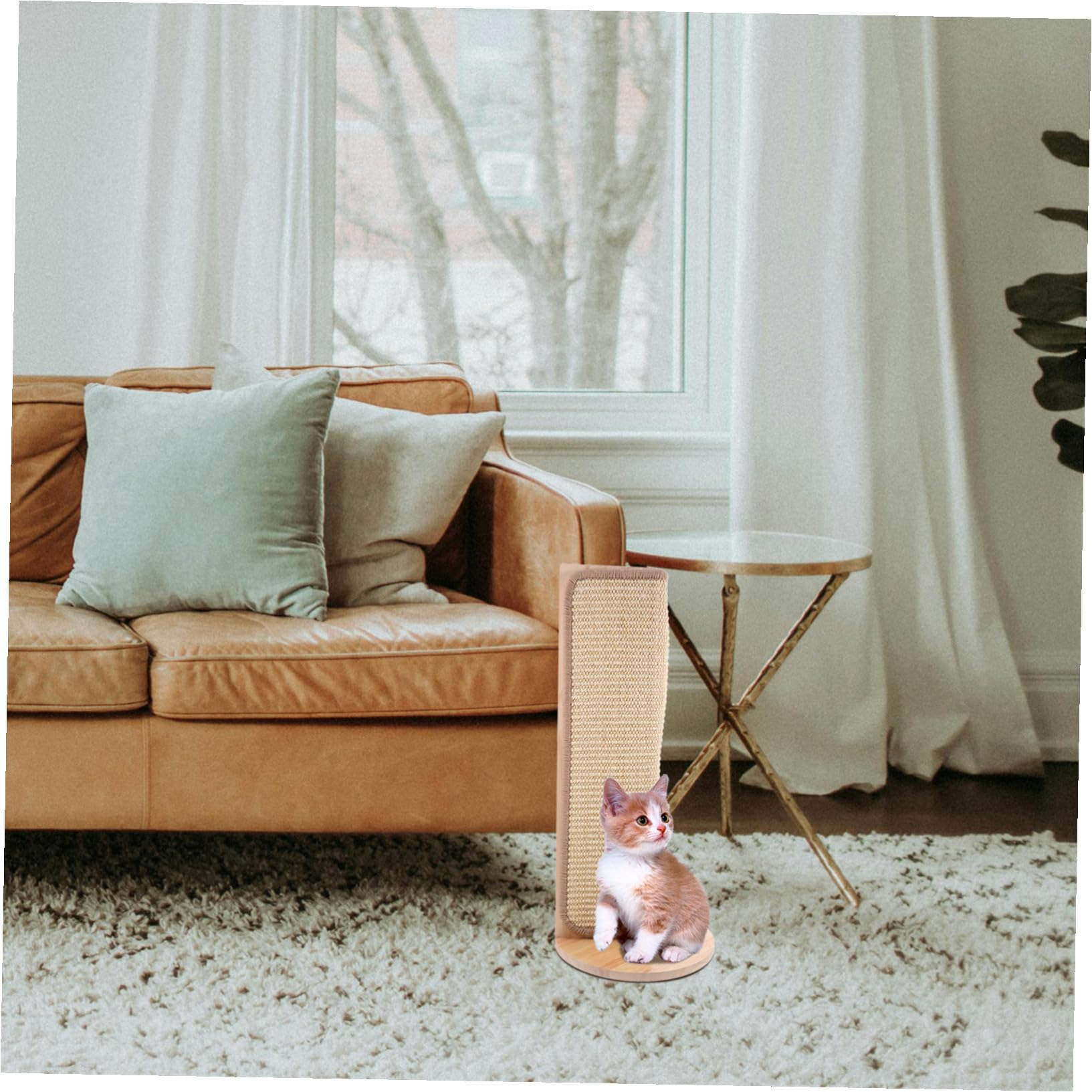 Protector de Esquinas para Gatos con Rascador de Sisal Natural Cojín Resistente para Muebles y Sofá Alfombra para Afilar Uñas Protección Duradera para Paredes y Esquinas