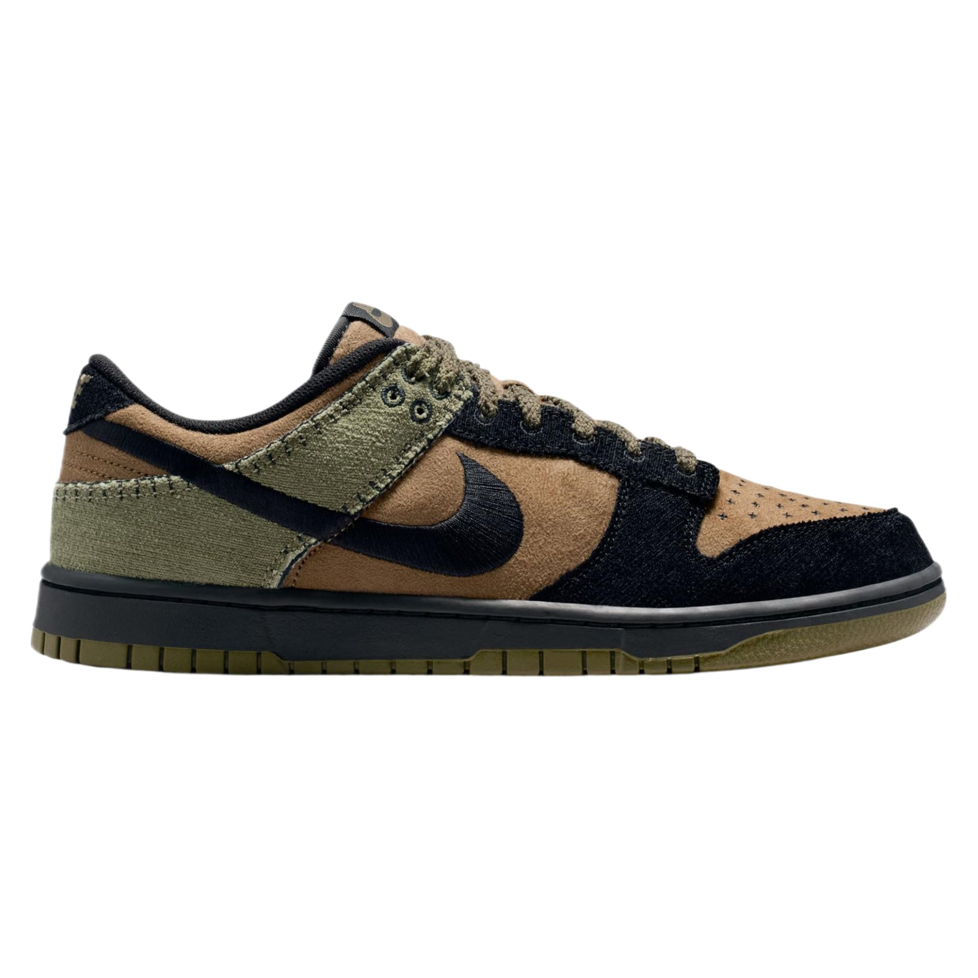 Nike Dunk Low Retro Camo Olive Mens Lifestyle Shoes (Brown Kelp/Black/Medium Olive) Size 7.5