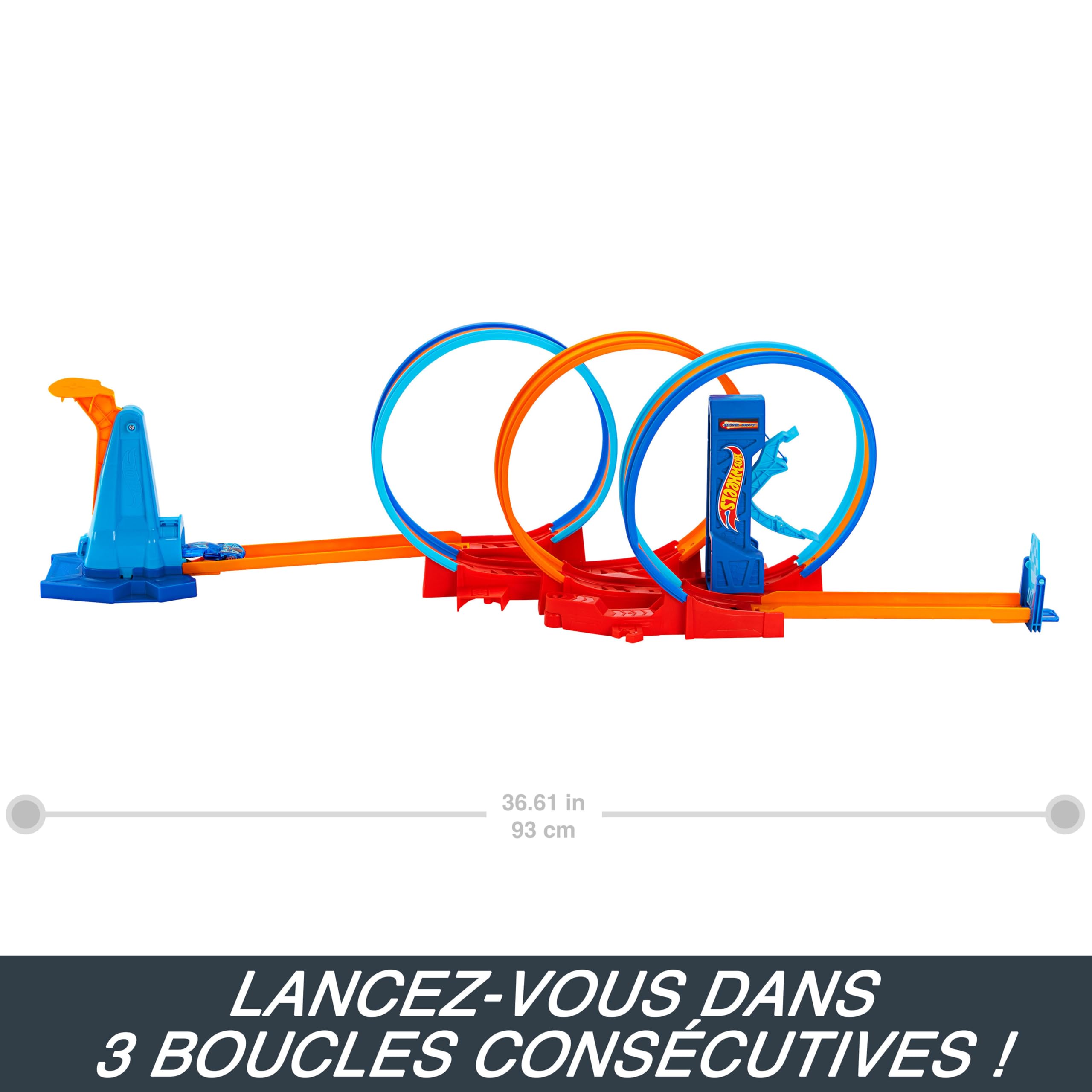 Hot Wheels Coffret Ultra Hots Looping en Folie avec 3 Loopings Et 1 Voiture À L’Échelle 1/64, À Collectionner, Jouet Enfant, Dès 4 Ans, HPX93