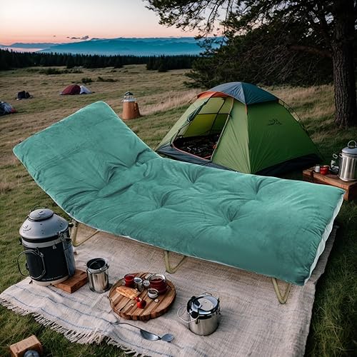 Miniatura 6 de Folding Camping Cot Pad - Portable & Comfortable Outdoor Sleeping Mat with Elastic Strap, Lightweight Waterproof Bottom Mattress Pad