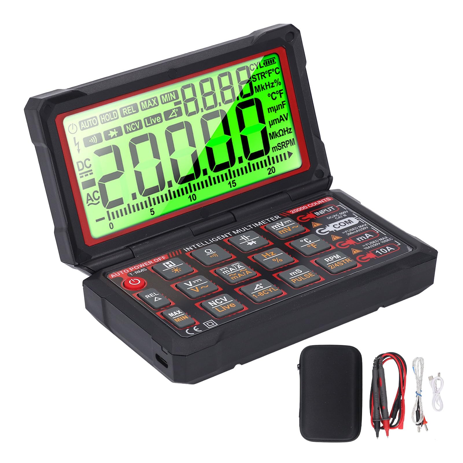 Digital Multimeter Electrical Tester RPM Dwell Angle Automotive Diagnostic Tool for Auto Repair Maintenance