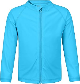 Boys Toddler Rash Guard Long Sleeve UPF 50+ Sun Protection Lightweight Swim Shirt for Baby Kids