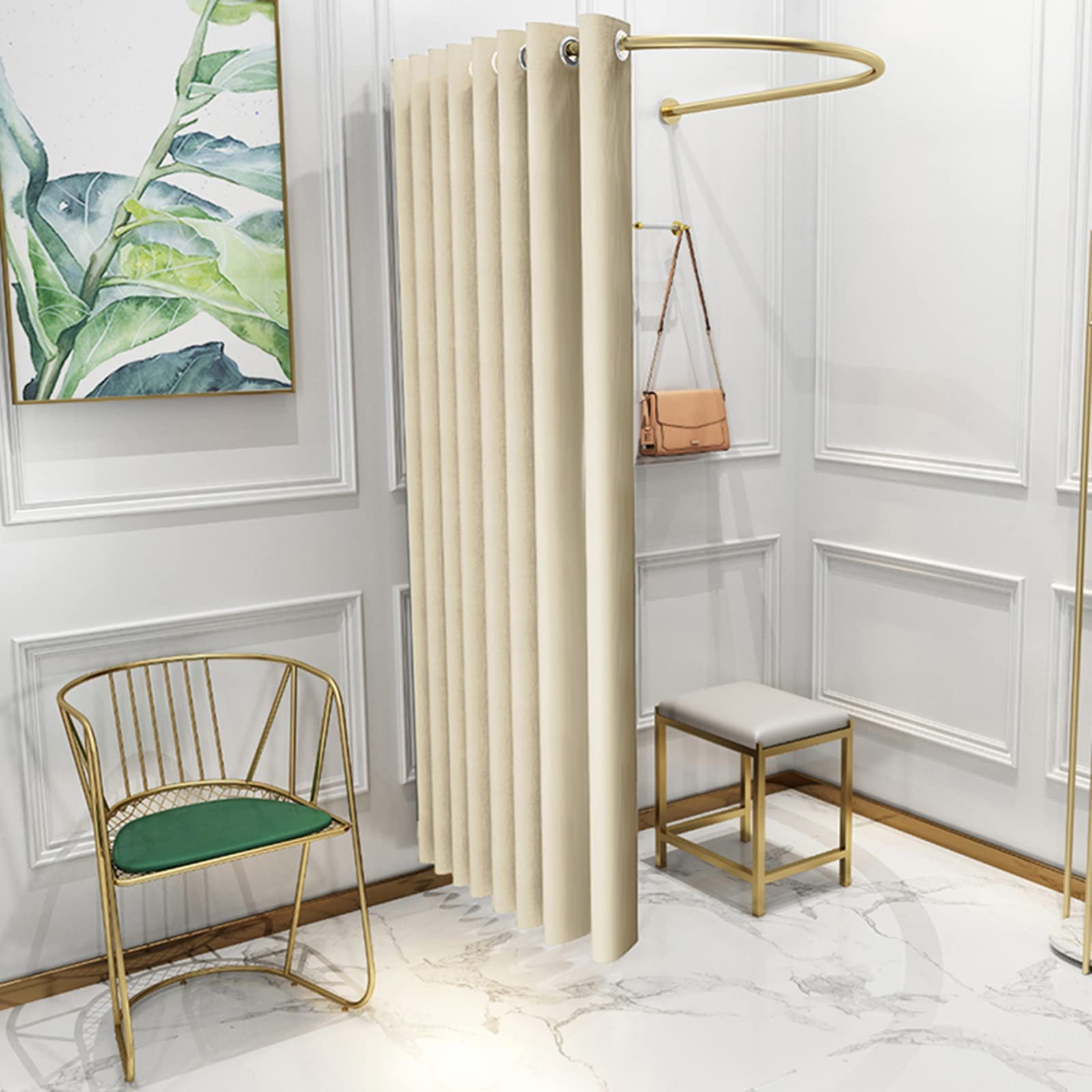 Cabine d'essayage en U pour magasin de vêtements et bureau coloris beige
