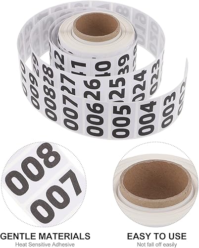 Miniatura 3 de Calcomanías de números, etiquetas de inventario, etiquetas autoadhesivas impermeables, etiquetas de número de inventario de números consecutivos
