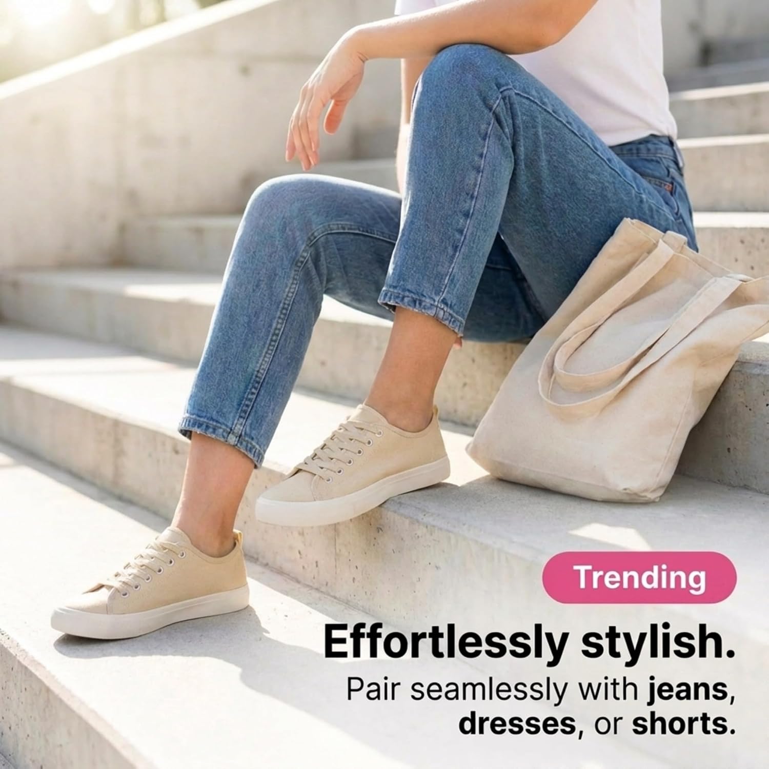 The Fashion Supply Canvas Shoes for Women, Casual Low Top Lace-Up Womens Shoes Sneakers, Extra Laces