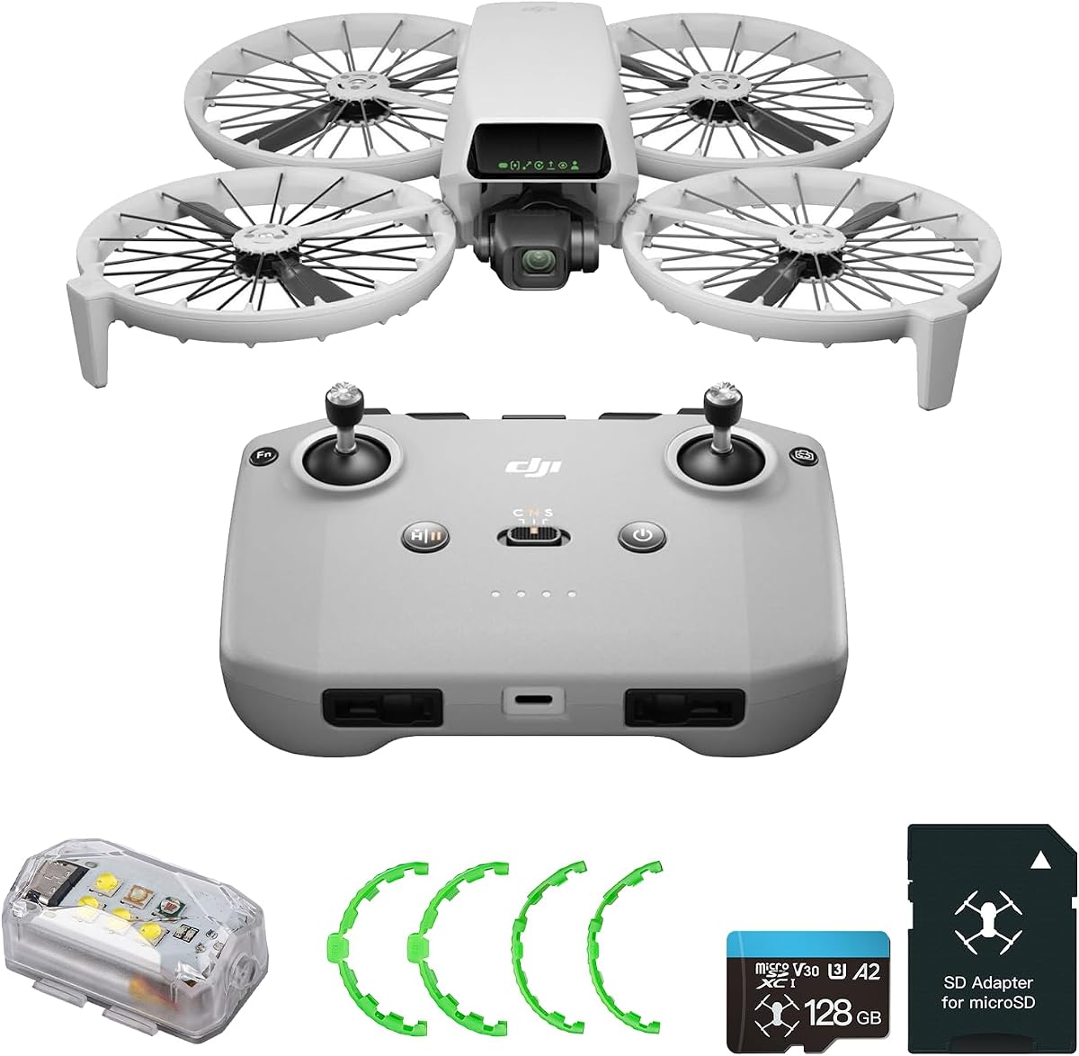 Flip Drone(RC-N3)with 128GB MicroSD Card, Propeller Guard, Strobe Light | Under 249 g, 4K UHD Camera for Adults, 3-Axis Gimbal, 13km Video Transmission, Palm Takeoff, Auto Return, 31-Min Flight Time
