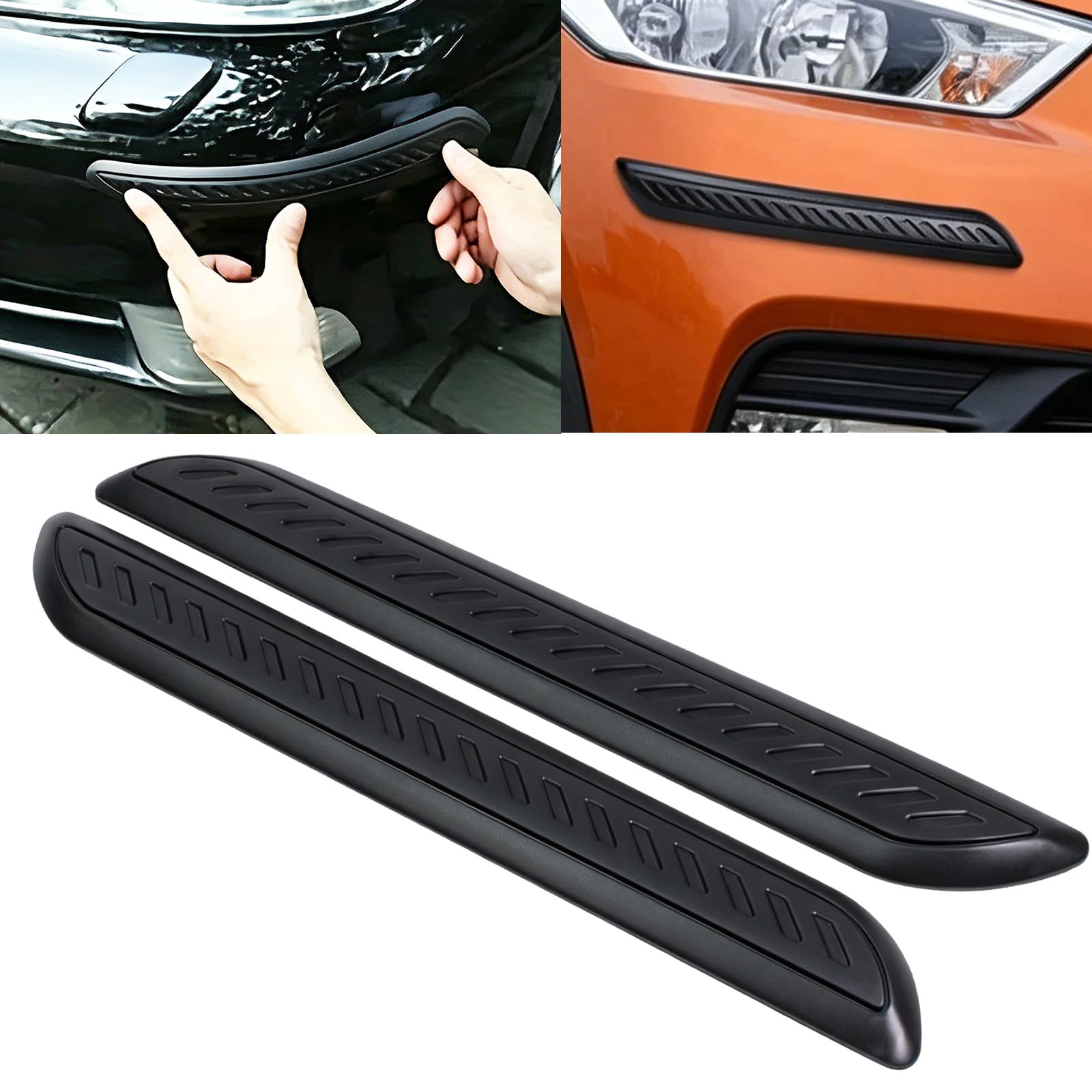 QIZUN 2 PCS Bumper Protector for Dacia Logan II MCV Stepway 2017-2022, Car Bumper Strip Rubber Scratch Guard Anti-collision Trim Stickers Protective Pad