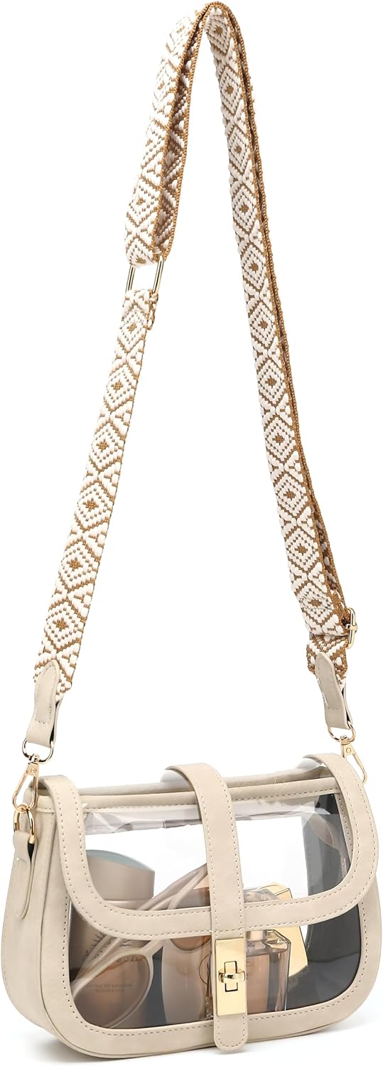 LOXOMU Clear Tote Bag Stadium Approved Crossbody Clear Bag