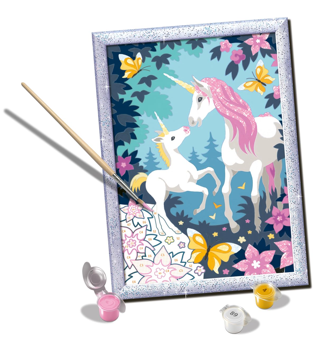 Ravensburger - CreArt Serie D: Unicorni glitter, Kit per Dipinger...