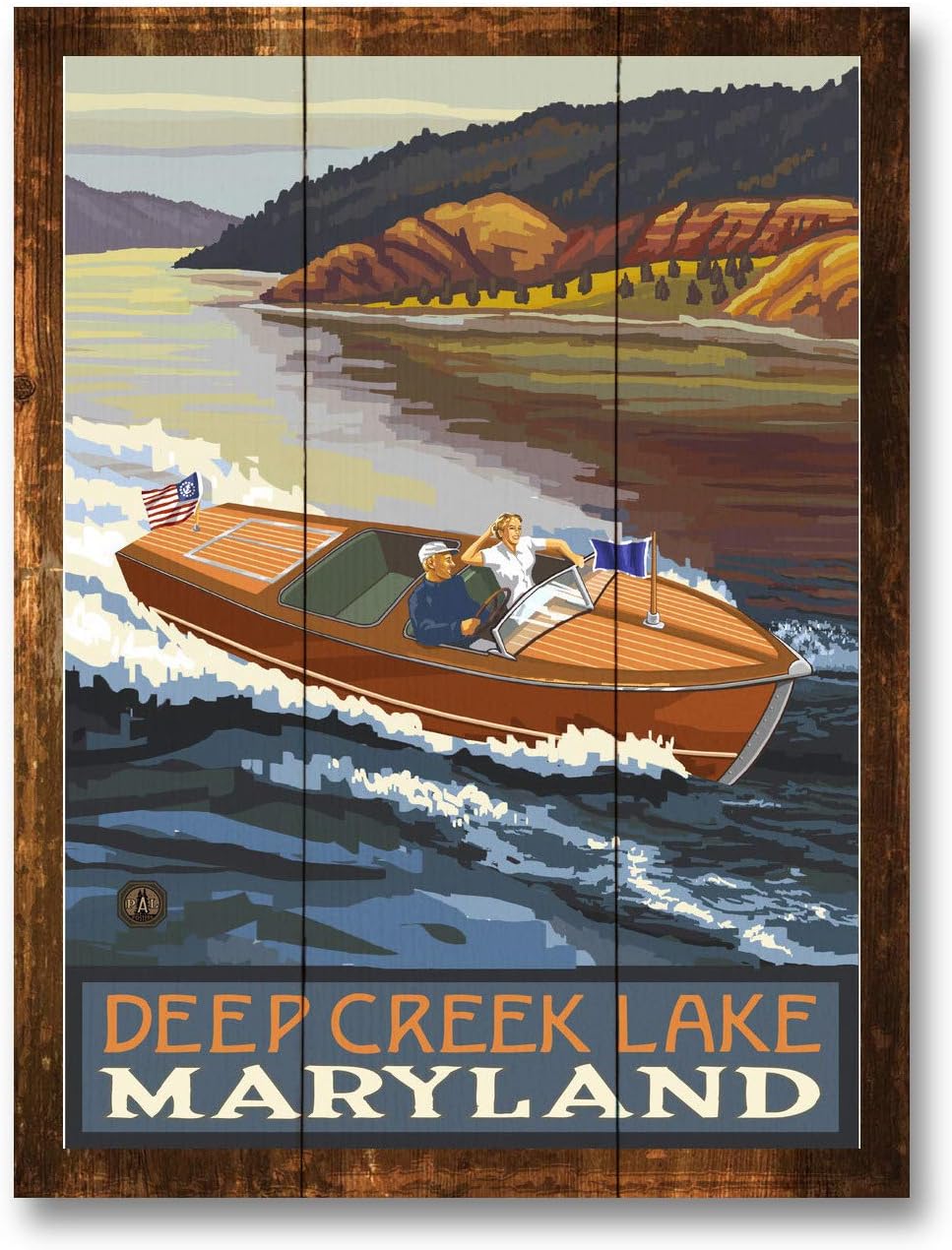 Deep Creek Lake Maryland Woodie Boat Lake Rustic Wood Art