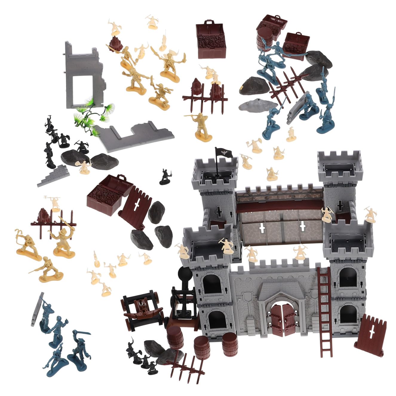 Set di Costruzione Castello Pirata da Assemblare, 310 Pezzi, Plastica | Accessori Borsa Inclusa, Stile Piratesco, Uso Decorativo ed Educativo, per Feste e Compleanni