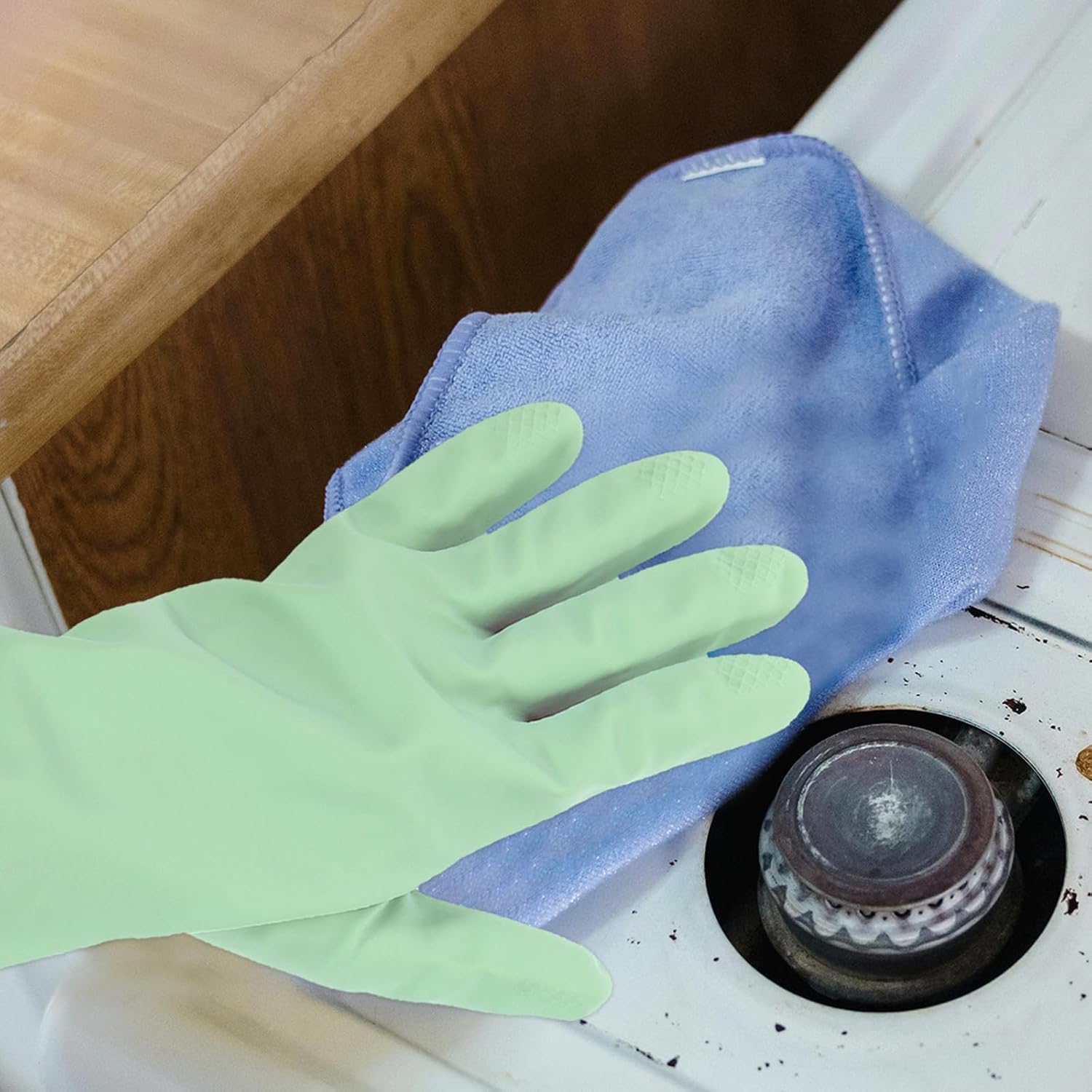 Operitacx 4 Pairs Medium Size Latex Cleaning Gloves, Reusable Household Dishwashing Gloves for Kitchen, Flexible Multi-color Hand Protection for Washing Dishes and Household Cleaning