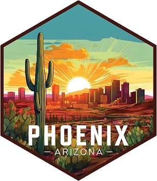 Phoenix Arizona Design D Souvenir Vinyl Decal Sticker 2-Inch