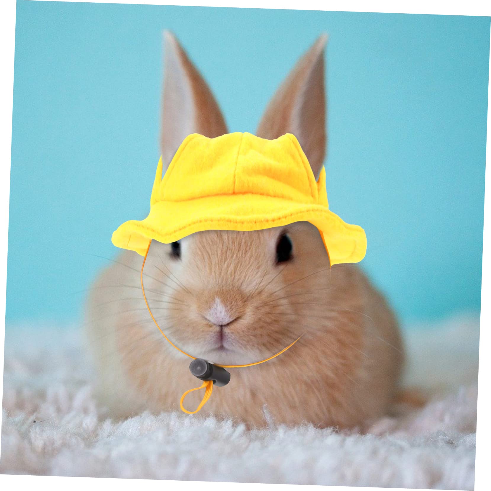 HEMOTON Mini Chapeau pour Lapin de Compagnie Jaune, Accessoire Léger en Tissu, Taille Unique, Adapté aux Fêtes et Séances Photo, pour Petits Animaux de Compagnie
