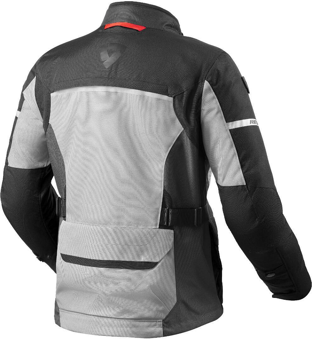 REV'IT! Revit Outback 4 H2O Giacca tessile moto, argento/nero, 3XL