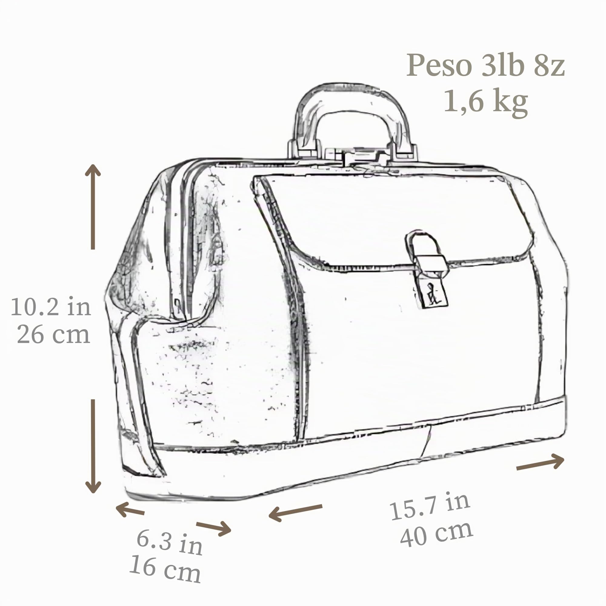 Time Resistance Borsa Da Medico In Pelle – Borsa A Mano – Borsa Da Medico – Borsa Gladstone