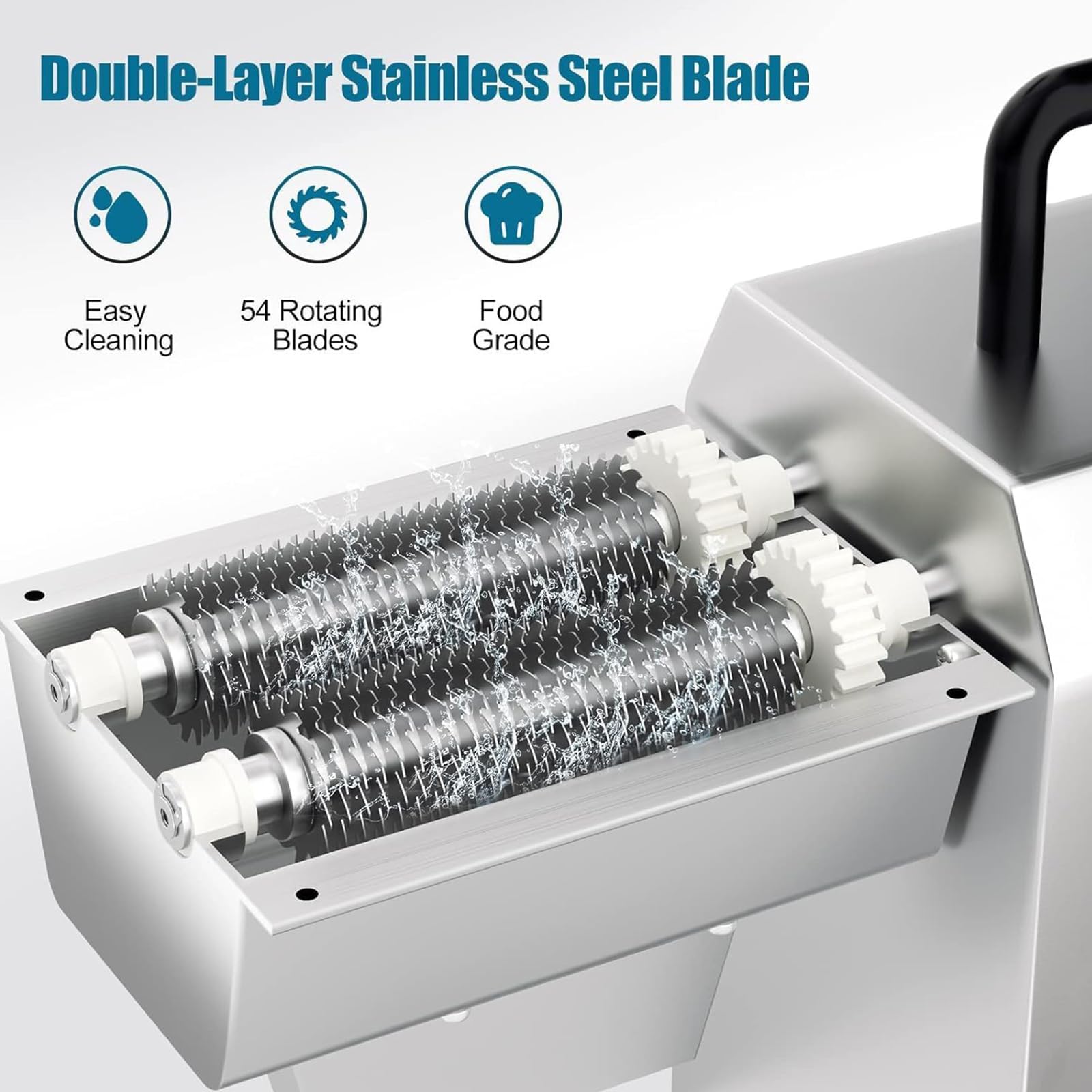Inteneritore di Carne Elettrico 450W, Cubettatrice Automatica 120 kg/h con Lame in Acciaio Inox, Spessore Regolabile 3–22 mm, Macchina Professionale per Bistecca E Maiale