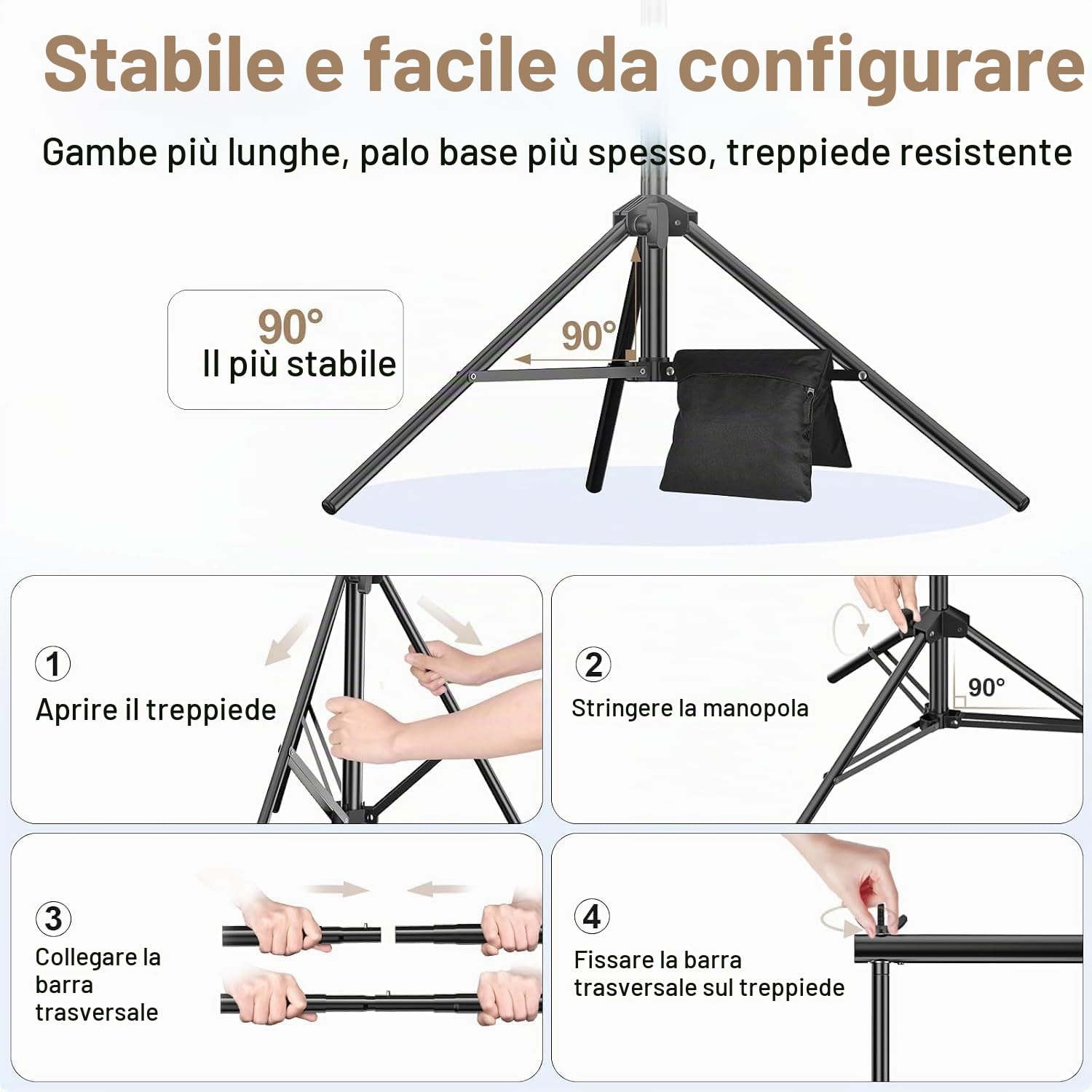 EMART Supporto per Sfondo, 9x2,1m Supporto Fondale Fotografico Regolabile | Connessione Girevole a 308°, Fotografico, Fotografici, Matrimoni, Decorazioni
