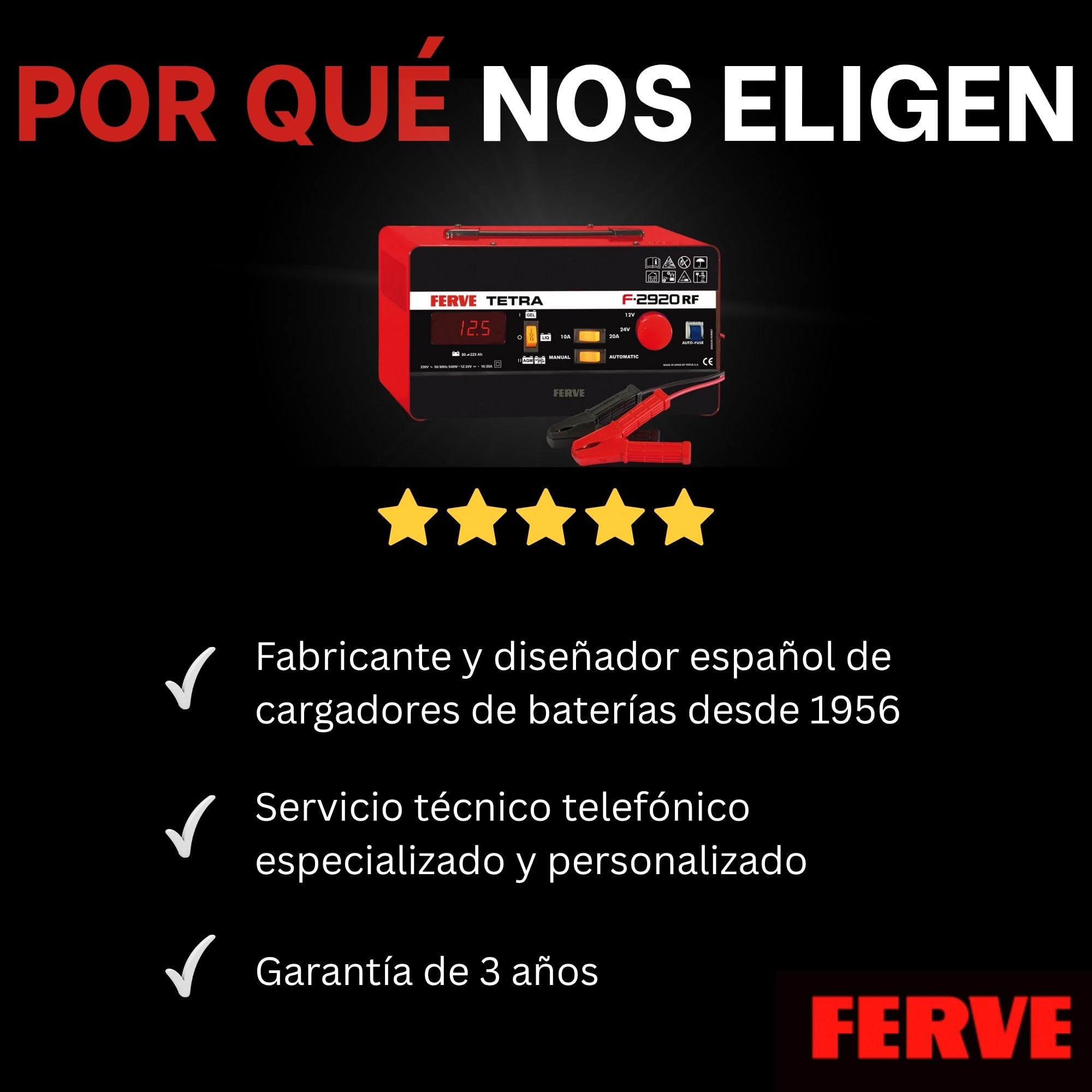FERVE f-2920 Tetra RF Caricabatterie 12 – 24 V 10 – 20 A