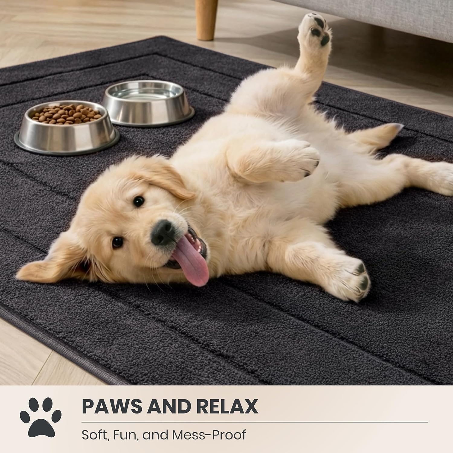 Condition photo showing New/Like New for purrugs dirt trapping door mat 20" x 31.5", non-slip/skid machine washable entryway rug, dog doormat, super absorbent welcome mat for muddy wet shoes and paws, charcoal charcoal 20" x 31.5"