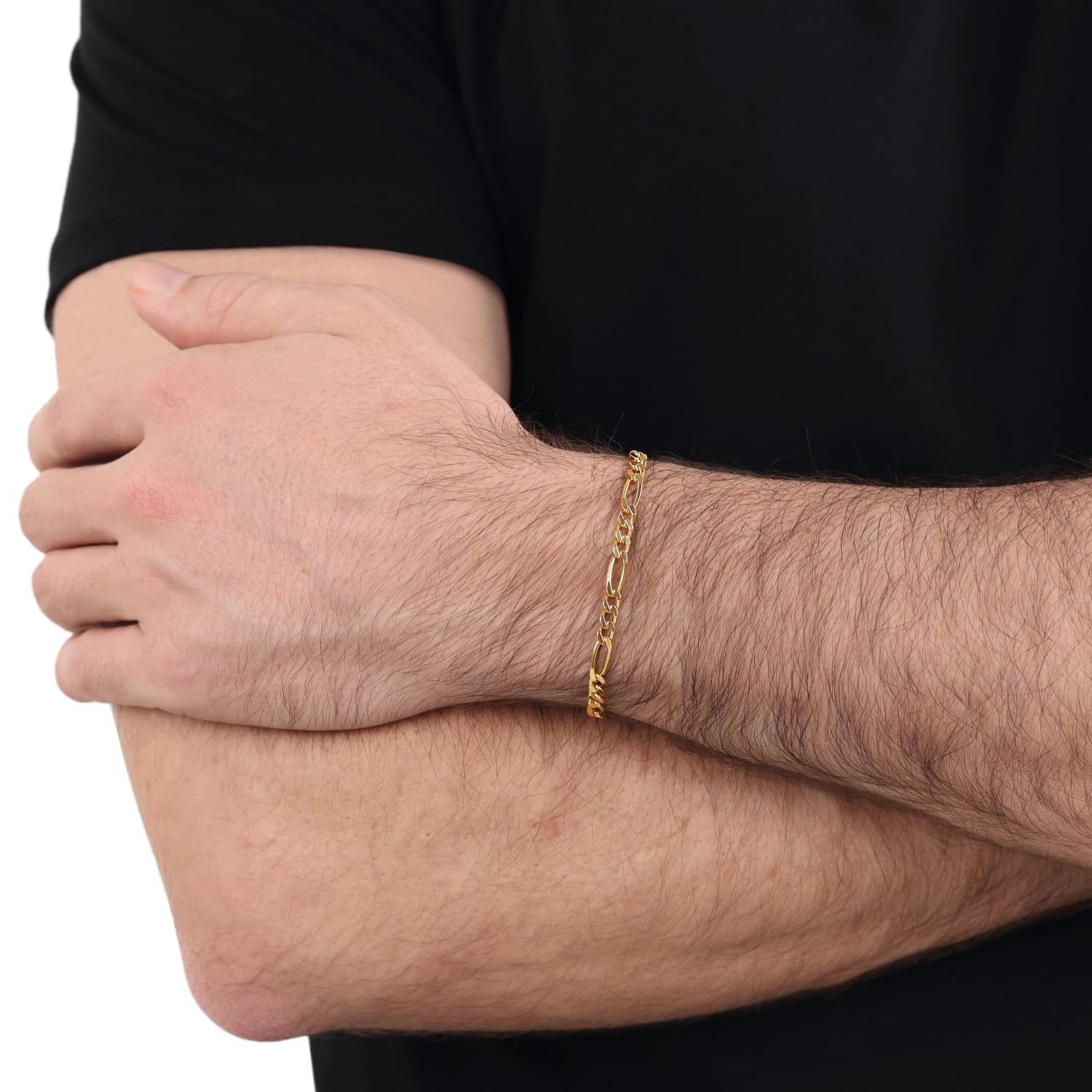 Amor Bracciale in argento Sterling 925, unisex, per uomo e donna, 21 cm, in argento, oro, rodiato, placcato oro, idea regalo, in confezione regalo