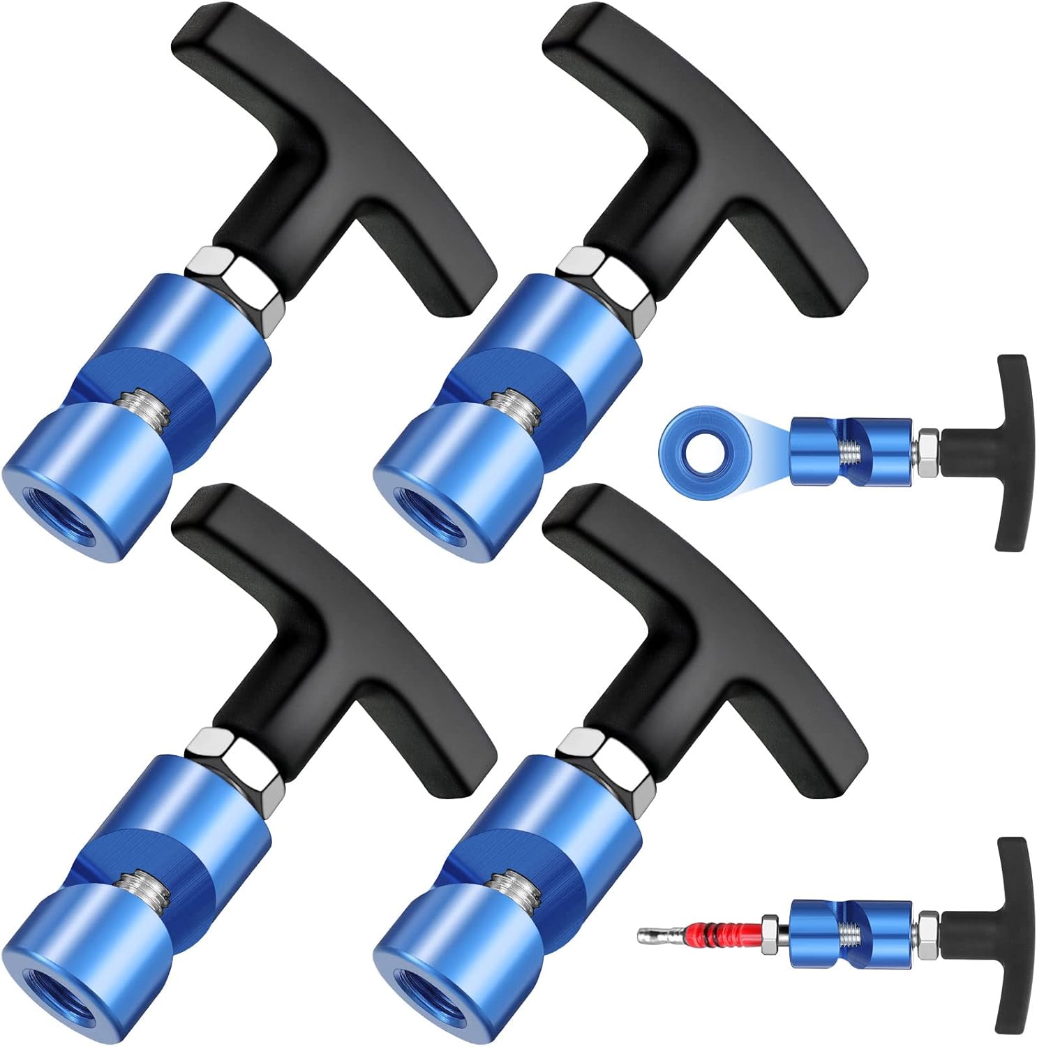 Lounsweer 4 Pcs Lift Support Clamp 14 mm Spark Plug Caliper 2 in 1, Car Hood Strut