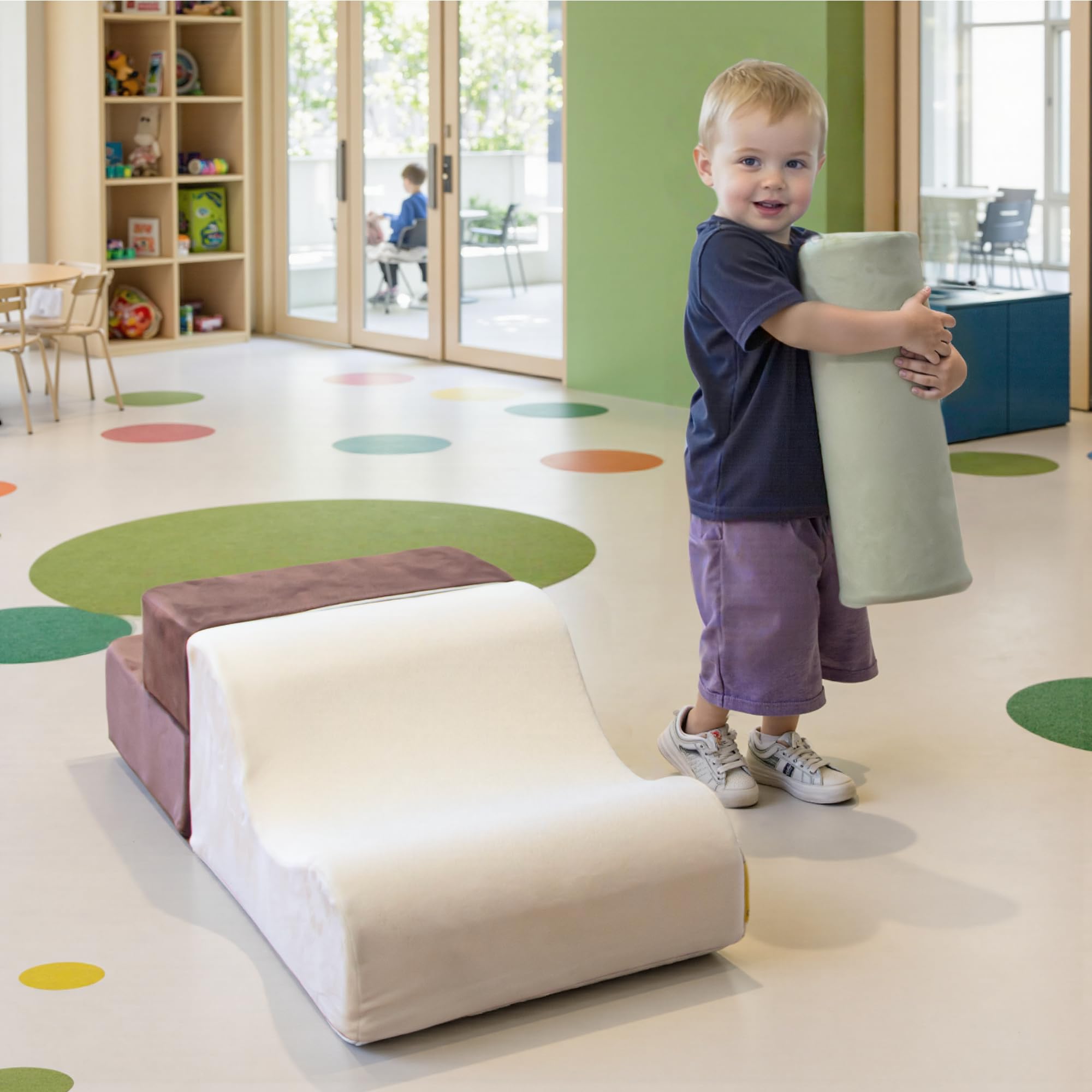 BanaSuper Parcours Motricité Bébé, Jeu de Motricité Enfant, Blocs Mousse Éducatifs avec Velcro, Jeu d'Intérieur pour Maison Crèche, Structure d'escalade Antidérapante, Design Lavable, 3 Pièces