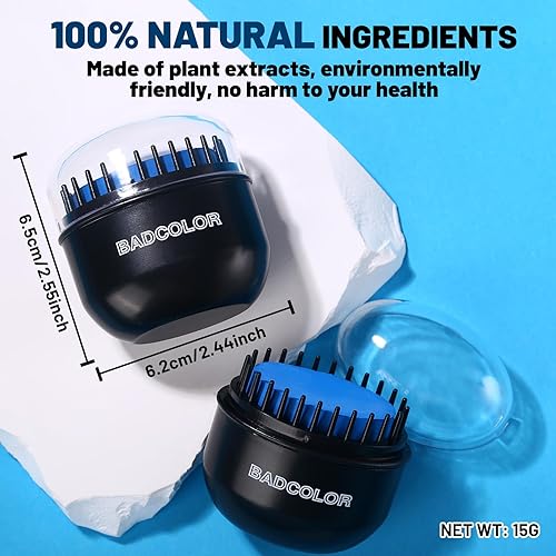 Miniatura 2 de Peine temporal de tinte para el cabello azul para niñas, niños y adultos, maquillaje de tiza lavable para Halloween, Navidad, cumpleaños, festival