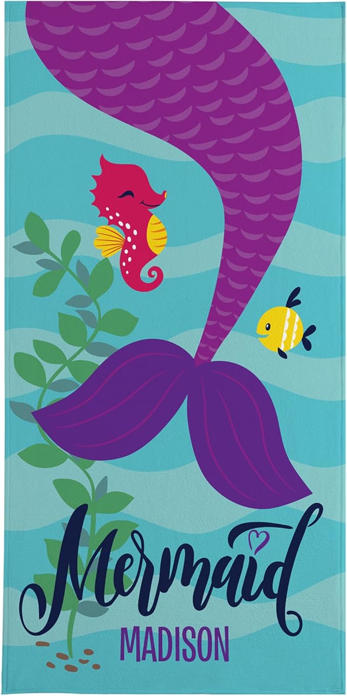 Let's Make Memories Personalized Mermaid Beach Towel