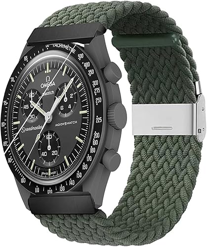 Miniatura 9 de Correa compatible con Moonswatch, correa elástica deportiva de nailon trenzado para mujeres y hombres, pulsera de repuesto compatible con Omega X