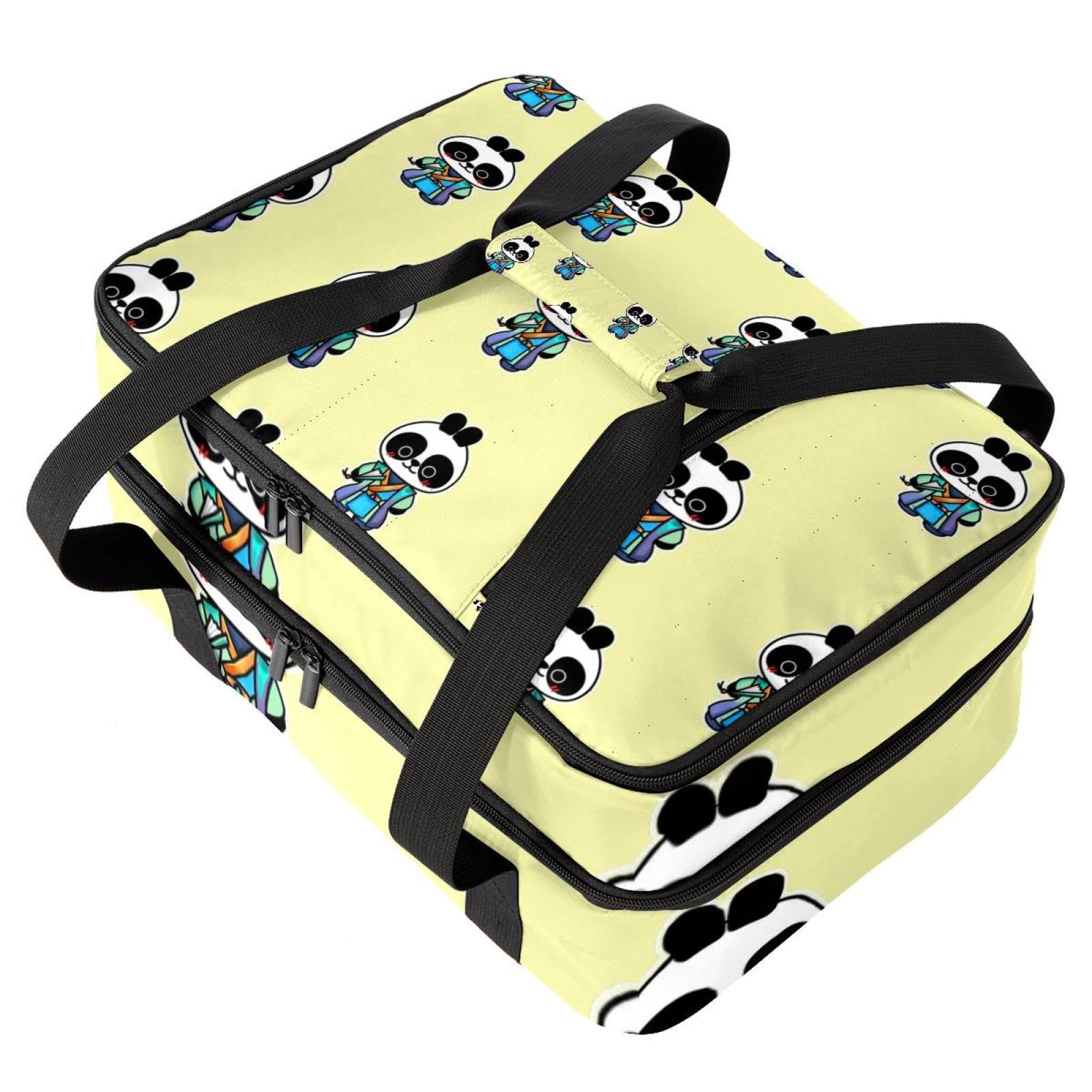 Grand sac à déjeuner isotherme pour homme et femme, double couche, étanche, étanche, réutilisable, sac fourre-tout pour le travail, l'école, le pique-nique, la plage, le camping, les voyages, motif