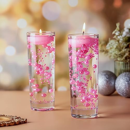Miniatura 7 de Nuanchu 12 velas flotantes de 1.65 pulgadas para centro de mesa de boda, pequeñas velas redondas flotantes sin perfume, velas metálicas de disco de