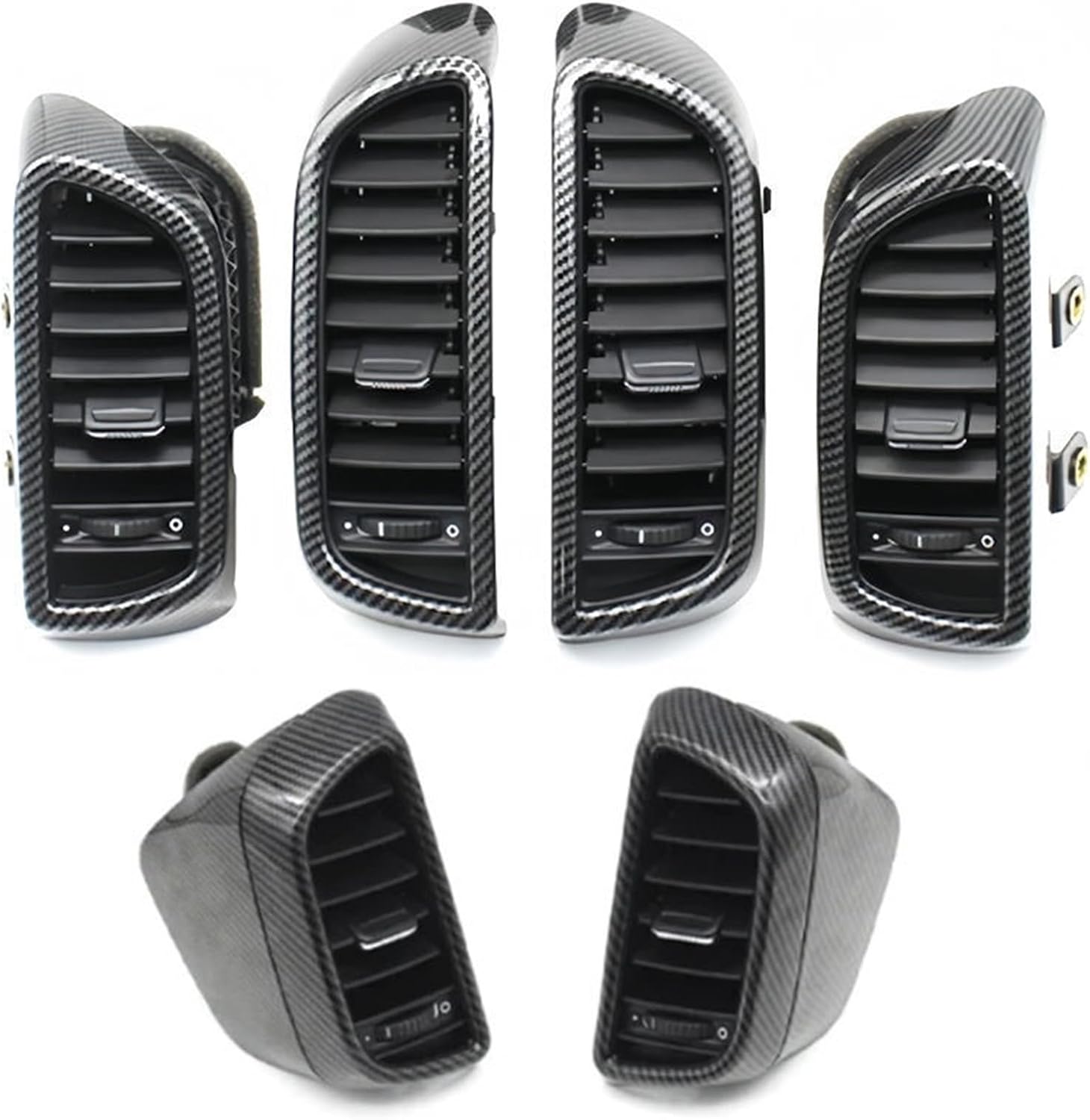 Front/Rear/1 Set Carbon - Fiber - Style Car Air Vent Assembly 7P5819703 7P5819704 Compatible with Porsche Cayenne 2011-2017(1 Set)