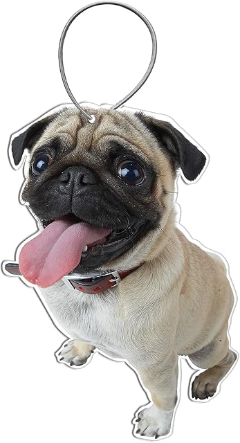 Gifton Pug Dog Car Air Freshener for Women Men Girl Teen Girlfriend Boyfriend Her Him - Fresh Lemon Scents for Home Bathroom Gym Locker Van Funny Novelty Car Accessories Decoration (1 Pack)