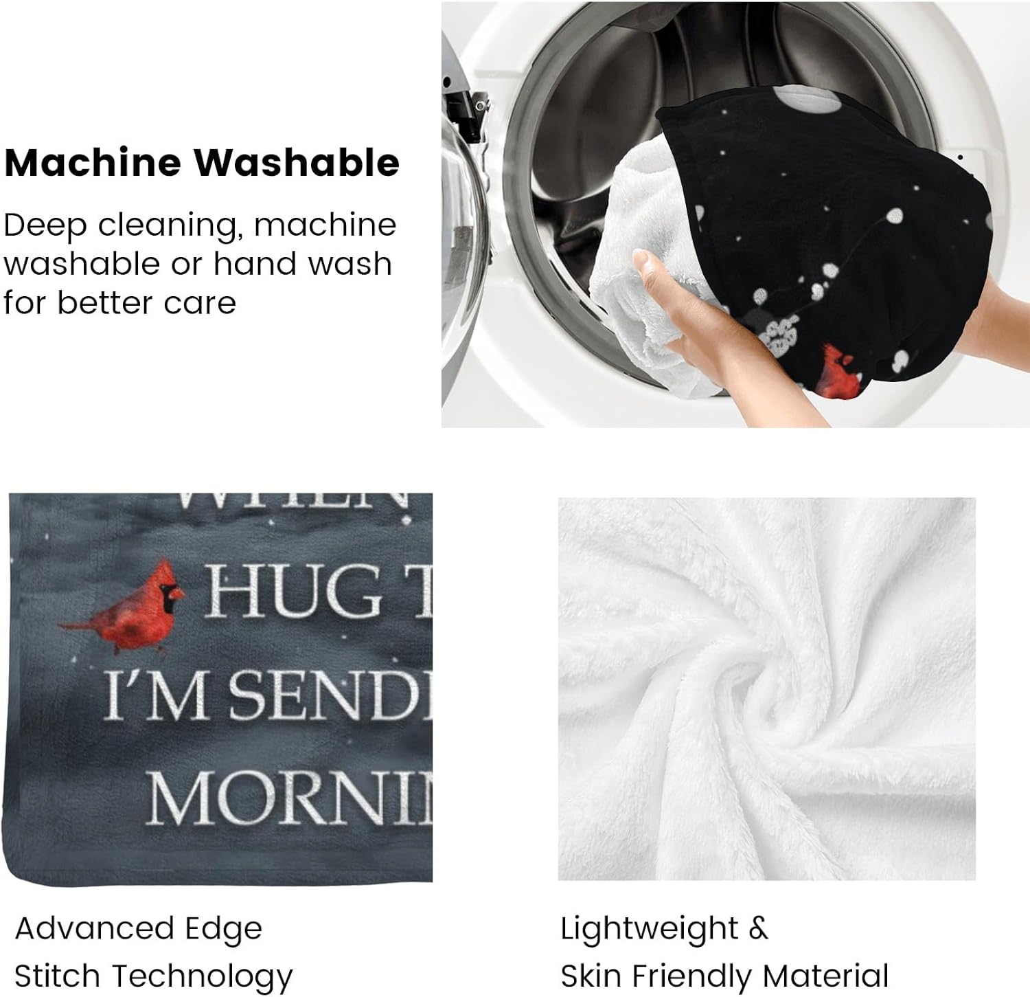 D-Story Custom Hug from Heaven Memorial Blanket with Photos for Loss of Loved One, in Loving Memory Gifts Sympathy Gift Personalized Remembrance Blanket for Loss of Dad Mom Husband Wife, Made in USA - Image 7