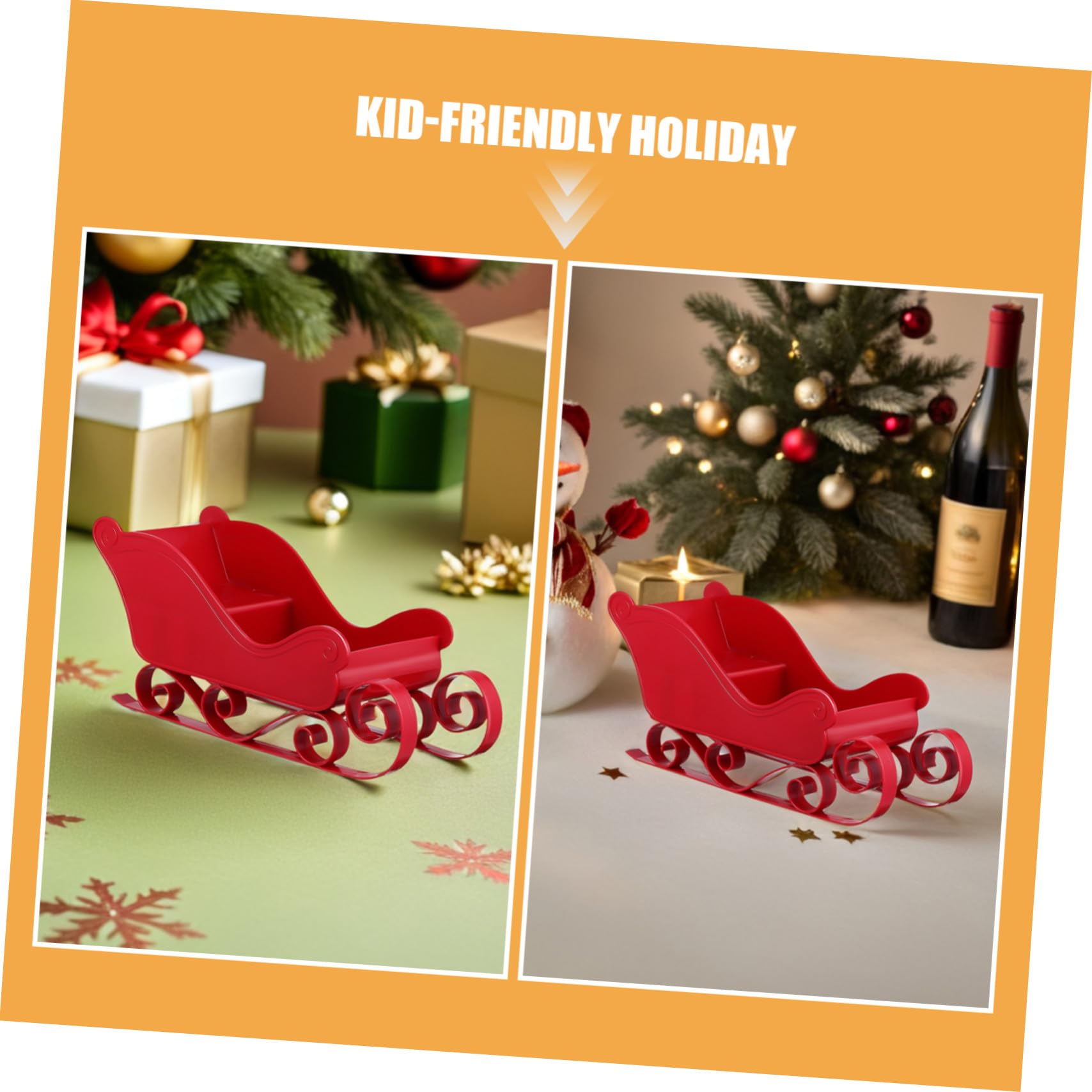 Cabilock 4stücke Teiliges Mini-schlitten-ornament Weihnachtsdeko Schlitten-tischdekoration für Party Snackschale aus Schlittenfigur für Weihnachtsbaum Deko für Weihnachtsfeier